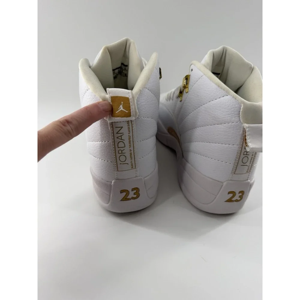 Nike Air Jordan 12 Retro Phantom Metallic Gold Mens Size 10 Sneakers White
